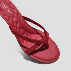 Round-Toe Kitten-Heel Sandals (Emeline)