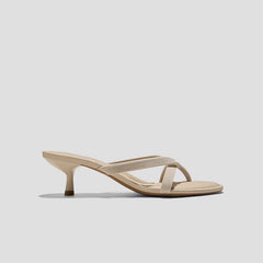 Round-Toe Kitten-Heel Sandals (Emeline)