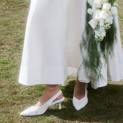 Pointed-Toe Lace Reborn™ Slingback Heels (Addison)