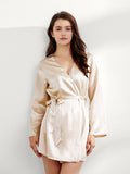 Elegant Mulberry Silk Short Robe