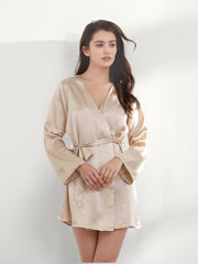 Elegant Mulberry Silk Short Robe