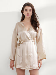 Elegant Mulberry Silk Short Robe
