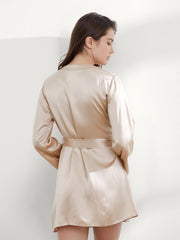 Elegant Mulberry Silk Short Robe