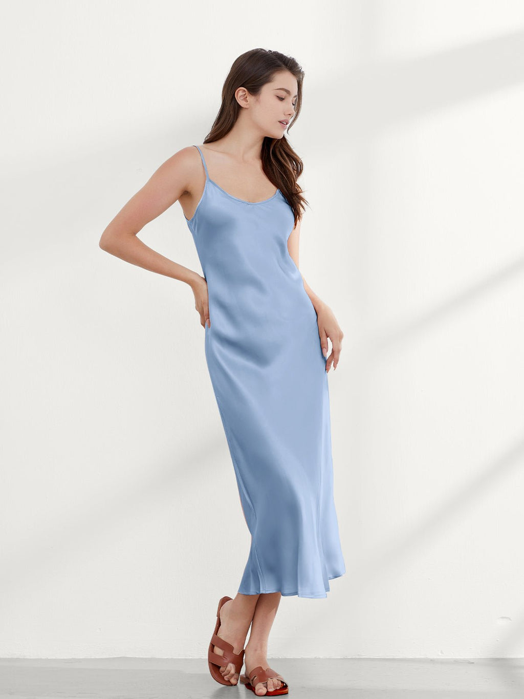Elegant Mulberry Silk Slip Dress