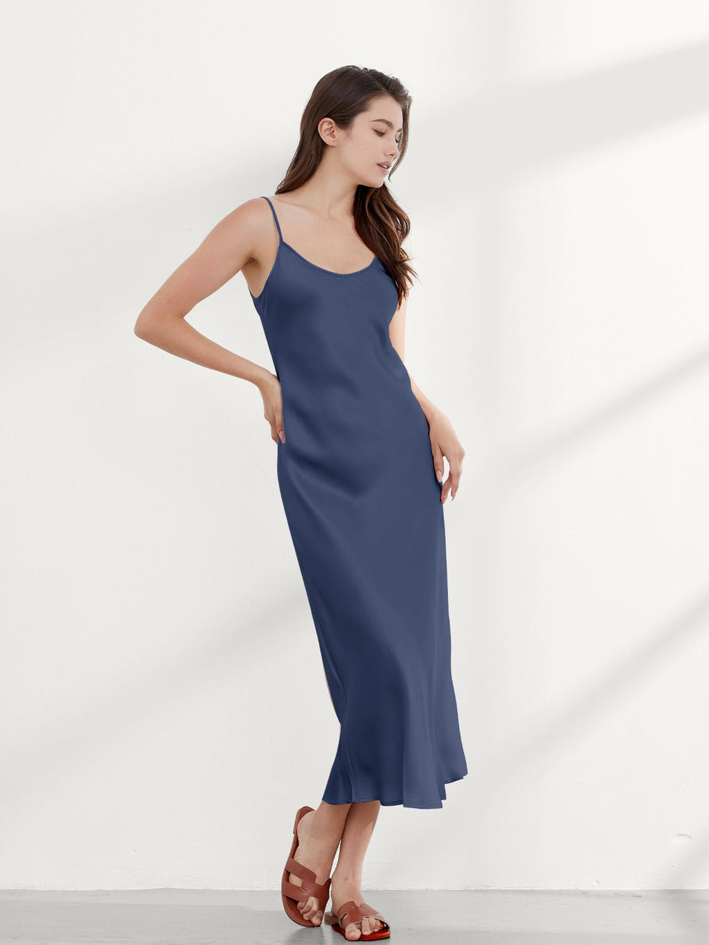 Elegant Mulberry Silk Slip Dress