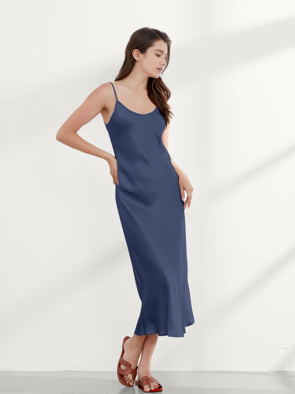 Elegant Mulberry Silk Slip Dress