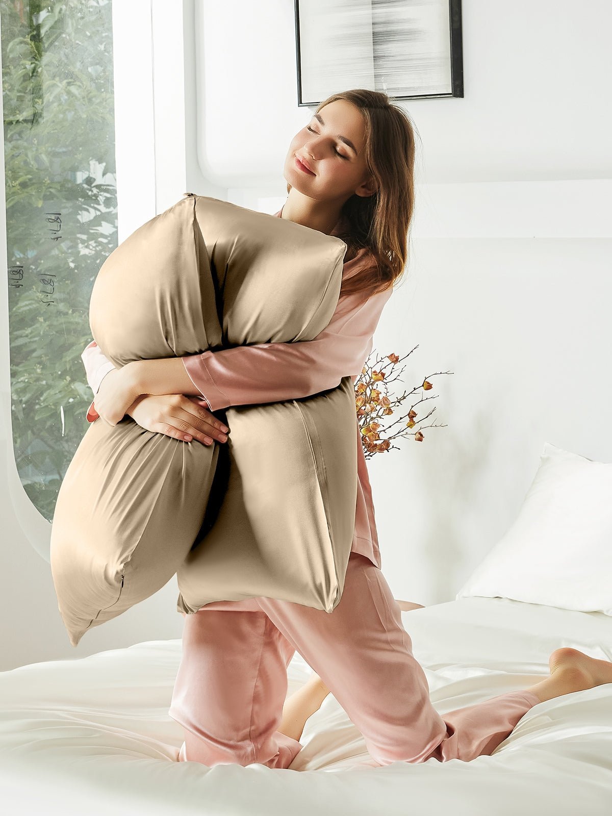 2 Pack Soft Silk Pillowcases with Hidden Zipper