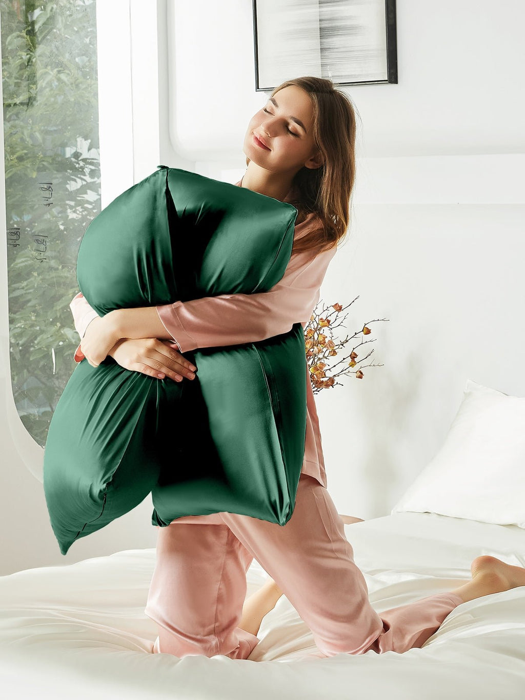 2 Pack Soft Silk Pillowcases with Hidden Zipper