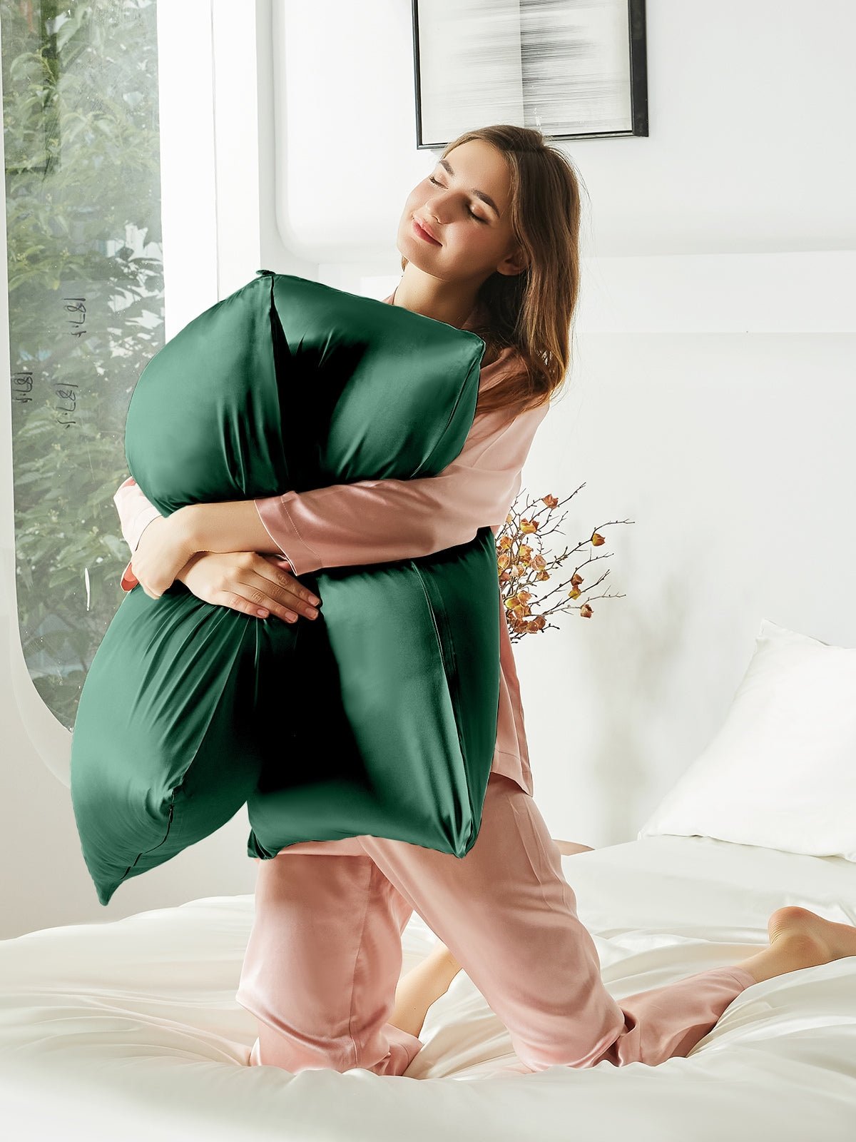 2 Pack Soft Silk Pillowcases with Hidden Zipper