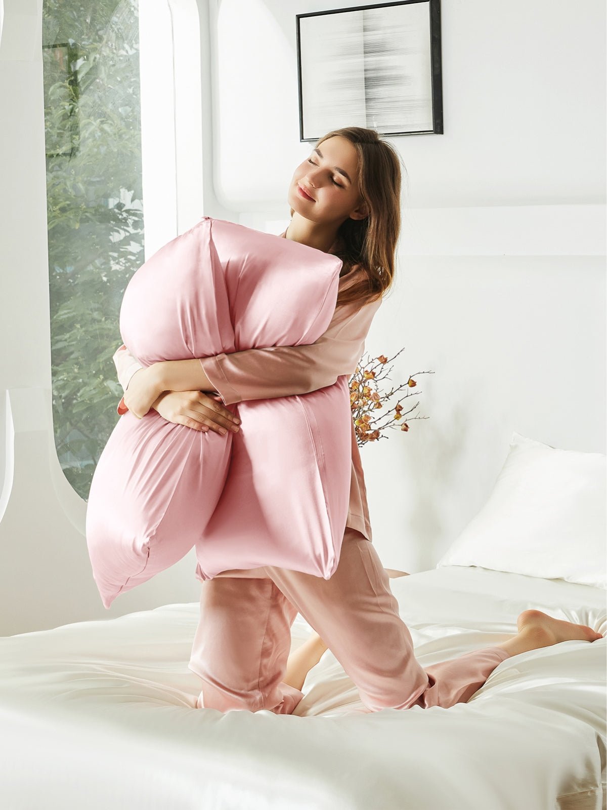 2 Pack Soft Silk Pillowcases with Hidden Zipper