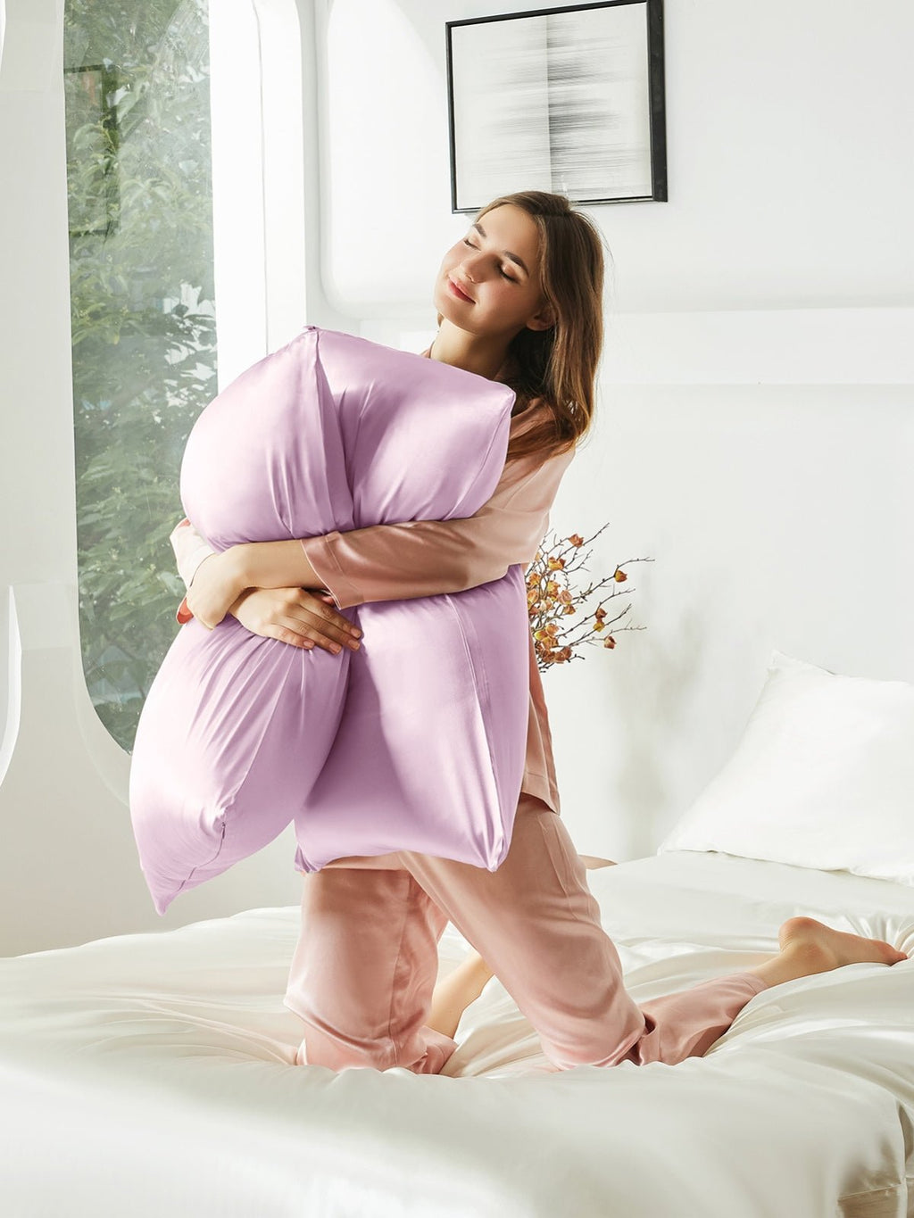 2 Pack Soft Silk Pillowcases with Hidden Zipper
