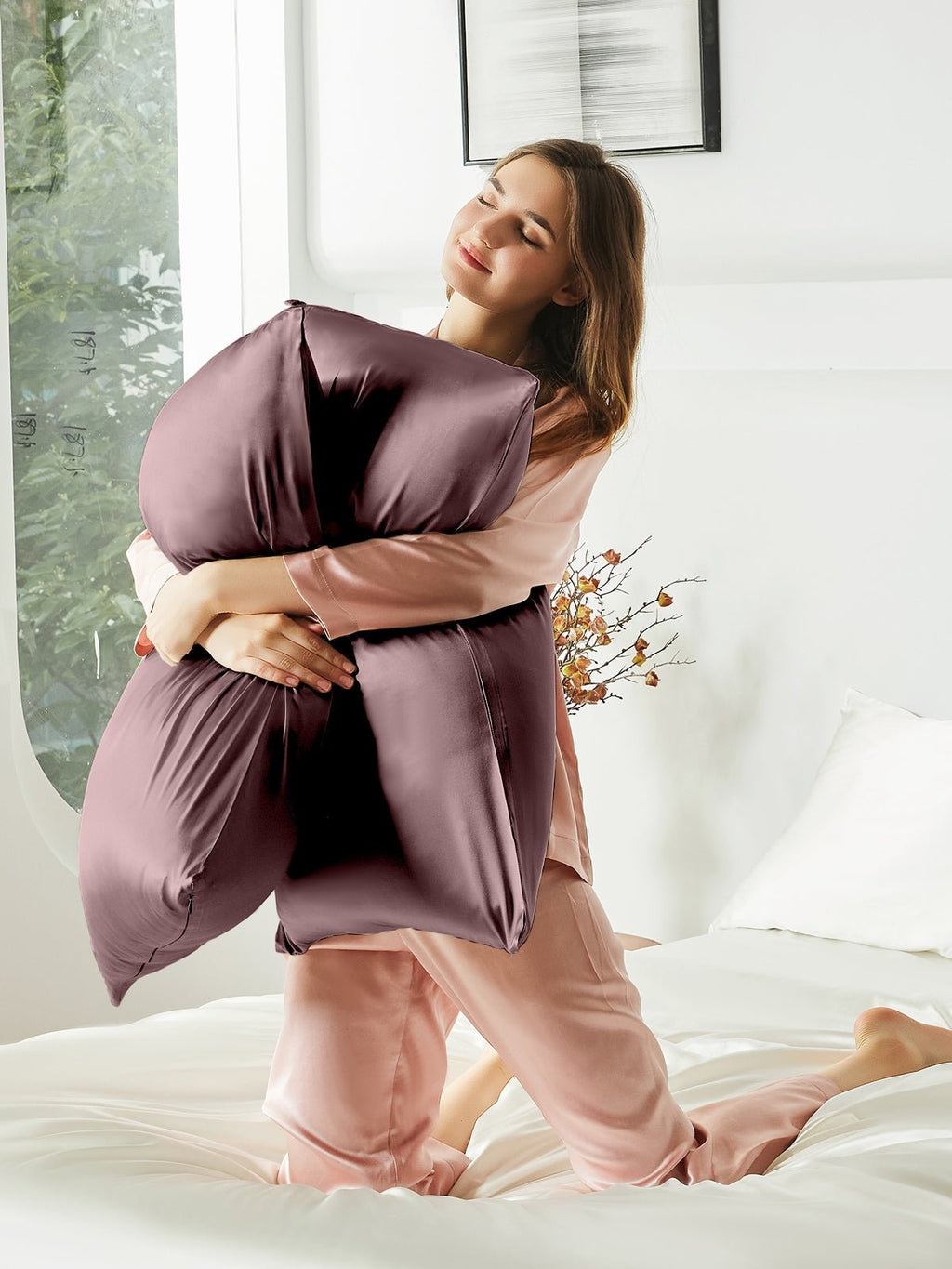 2 Pack Soft Silk Pillowcases with Hidden Zipper