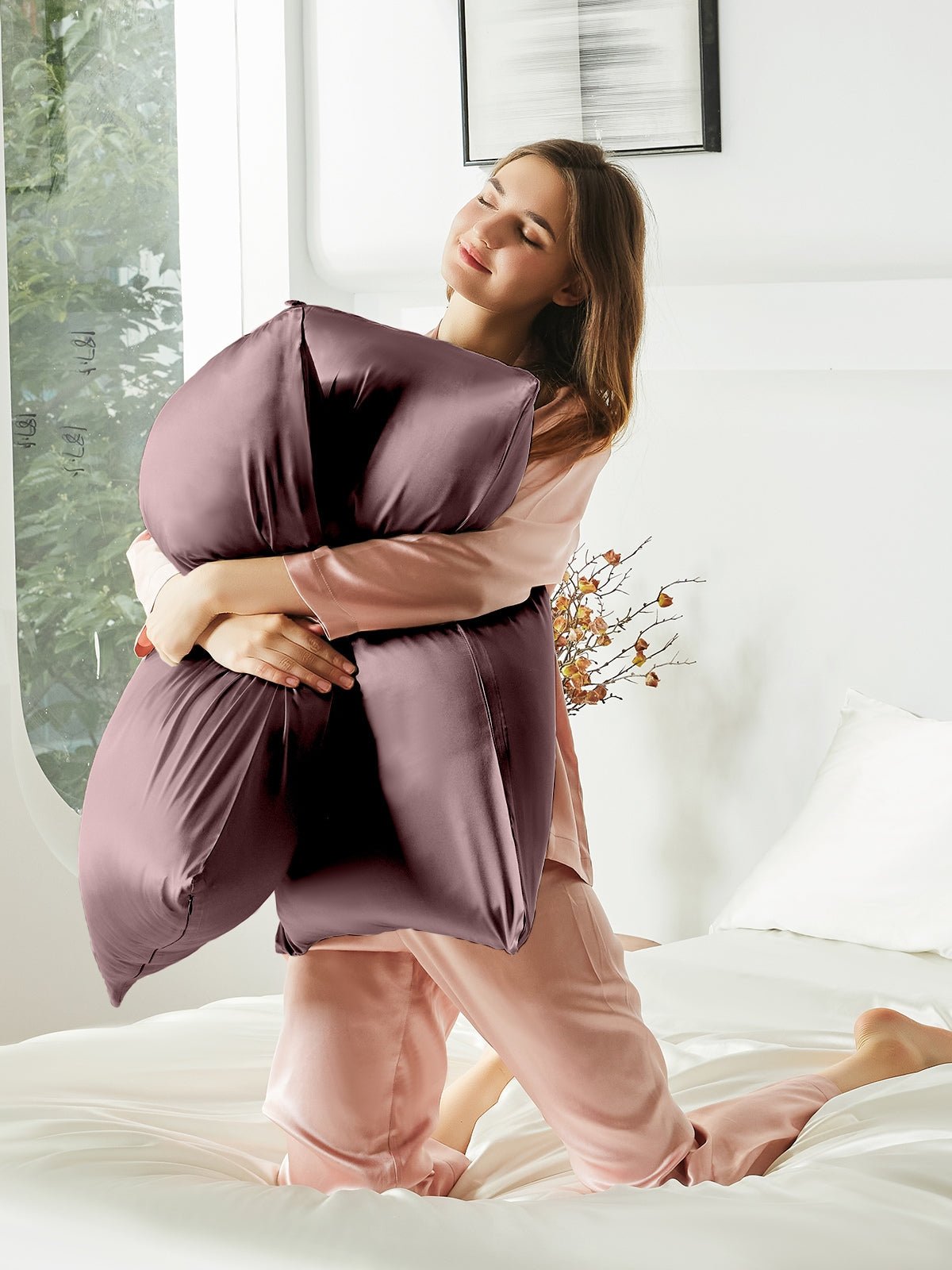 2 Pack Soft Silk Pillowcases with Hidden Zipper