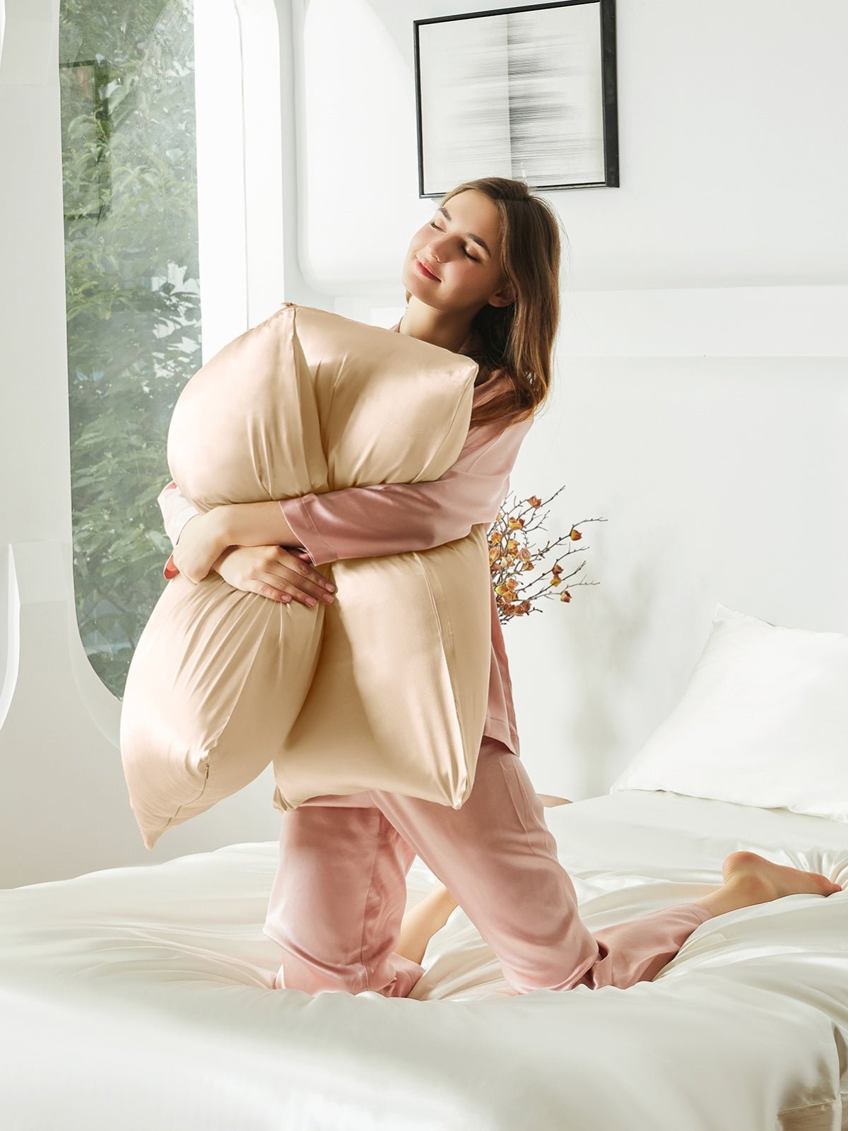 2 Pack Soft Silk Pillowcases with Hidden Zipper