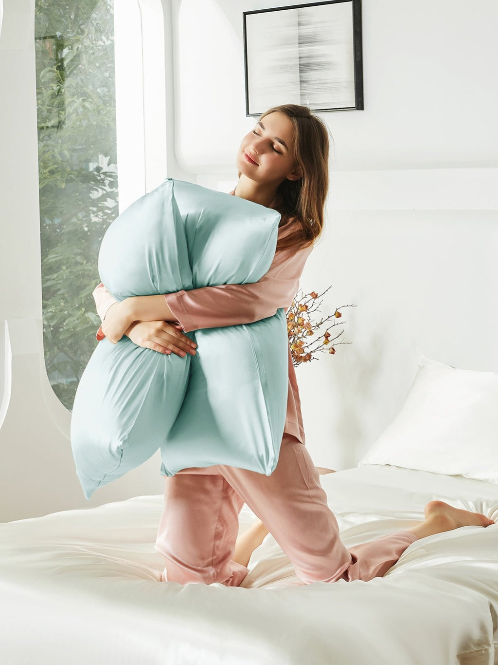 2 Pack Soft Silk Pillowcases with Hidden Zipper