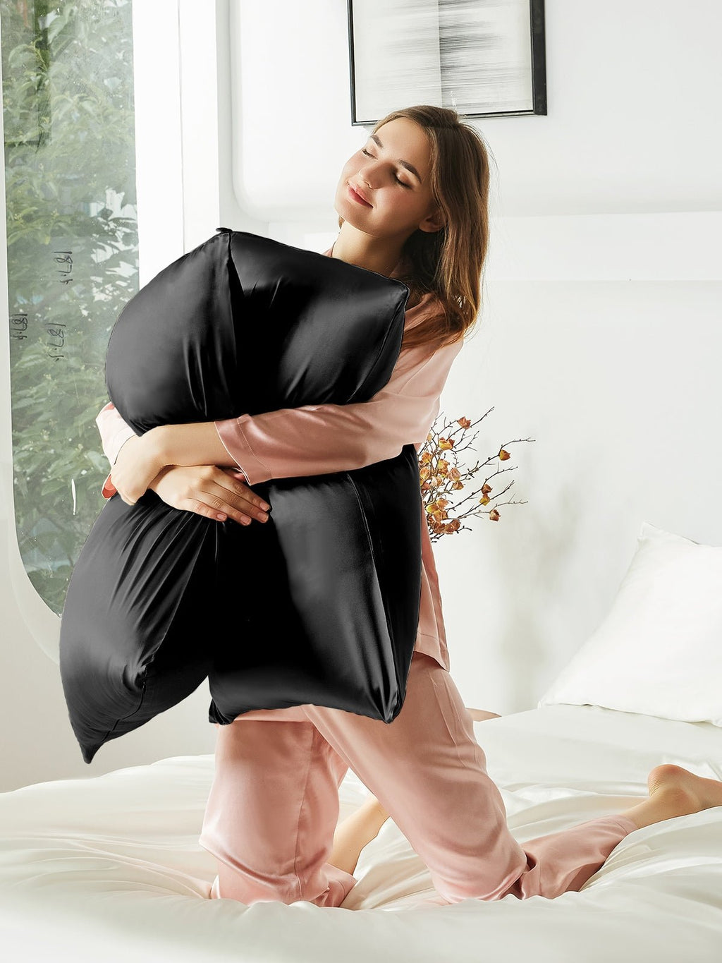 2 Pack Soft Silk Pillowcases with Hidden Zipper