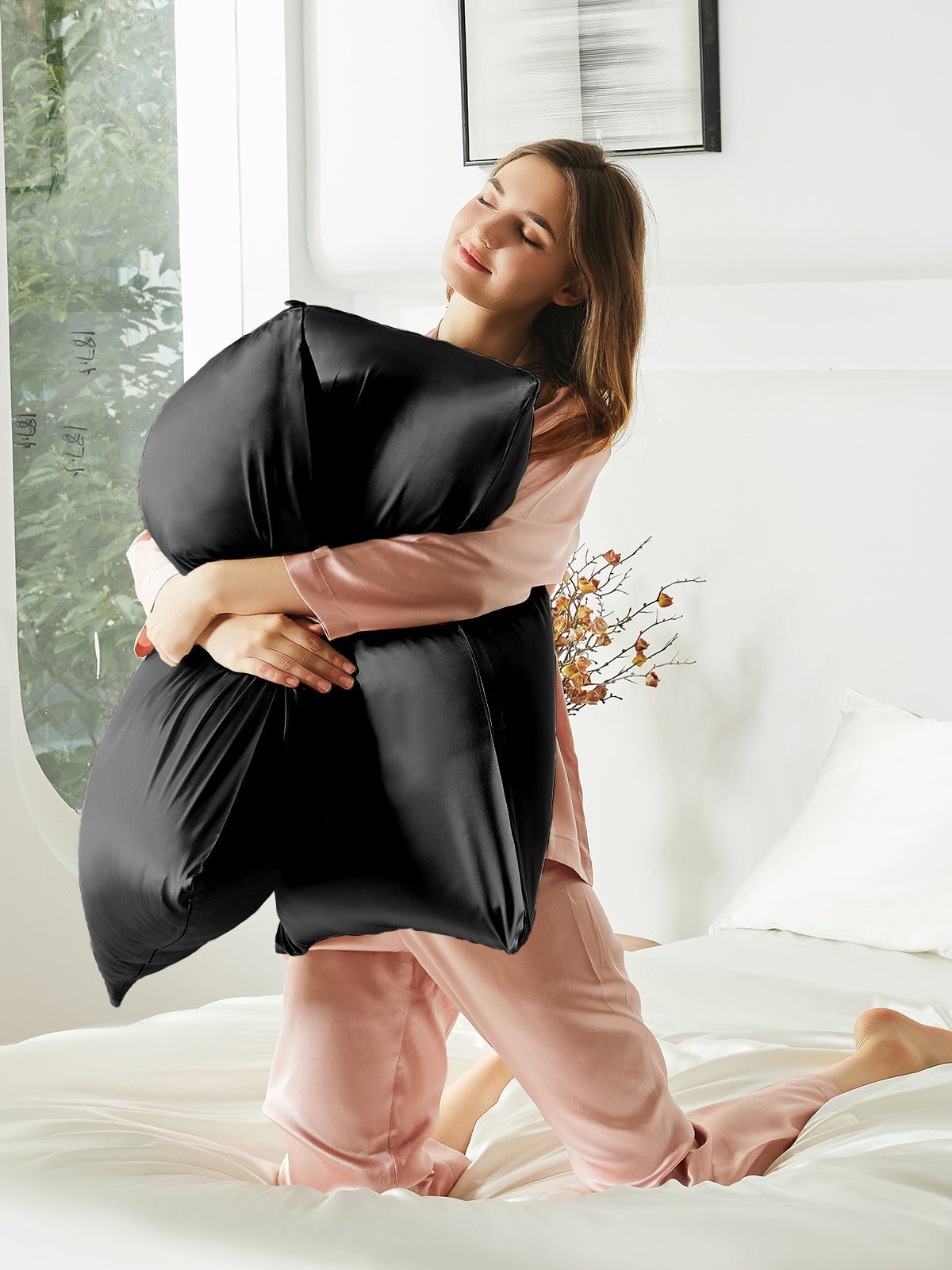 2 Pack Soft Silk Pillowcases with Hidden Zipper