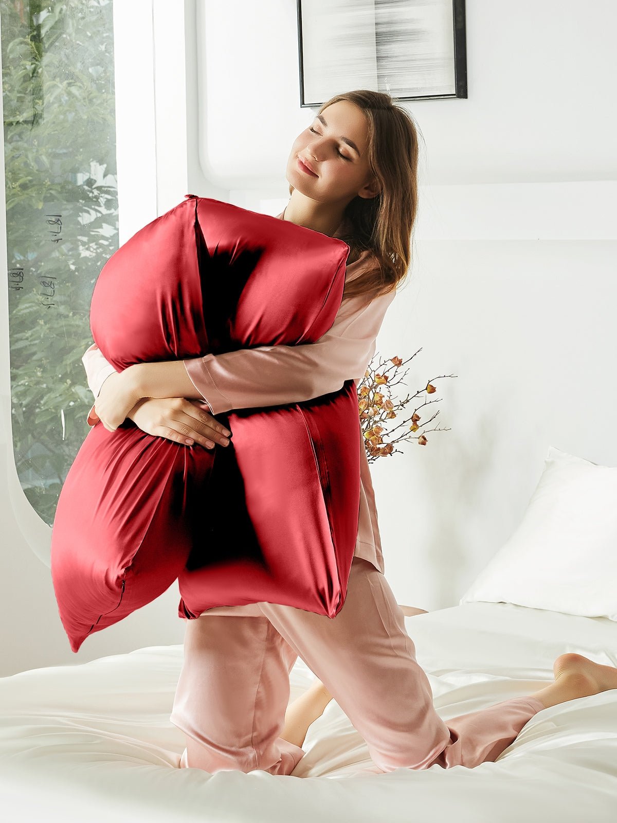 2 Pack Soft Silk Pillowcases with Hidden Zipper
