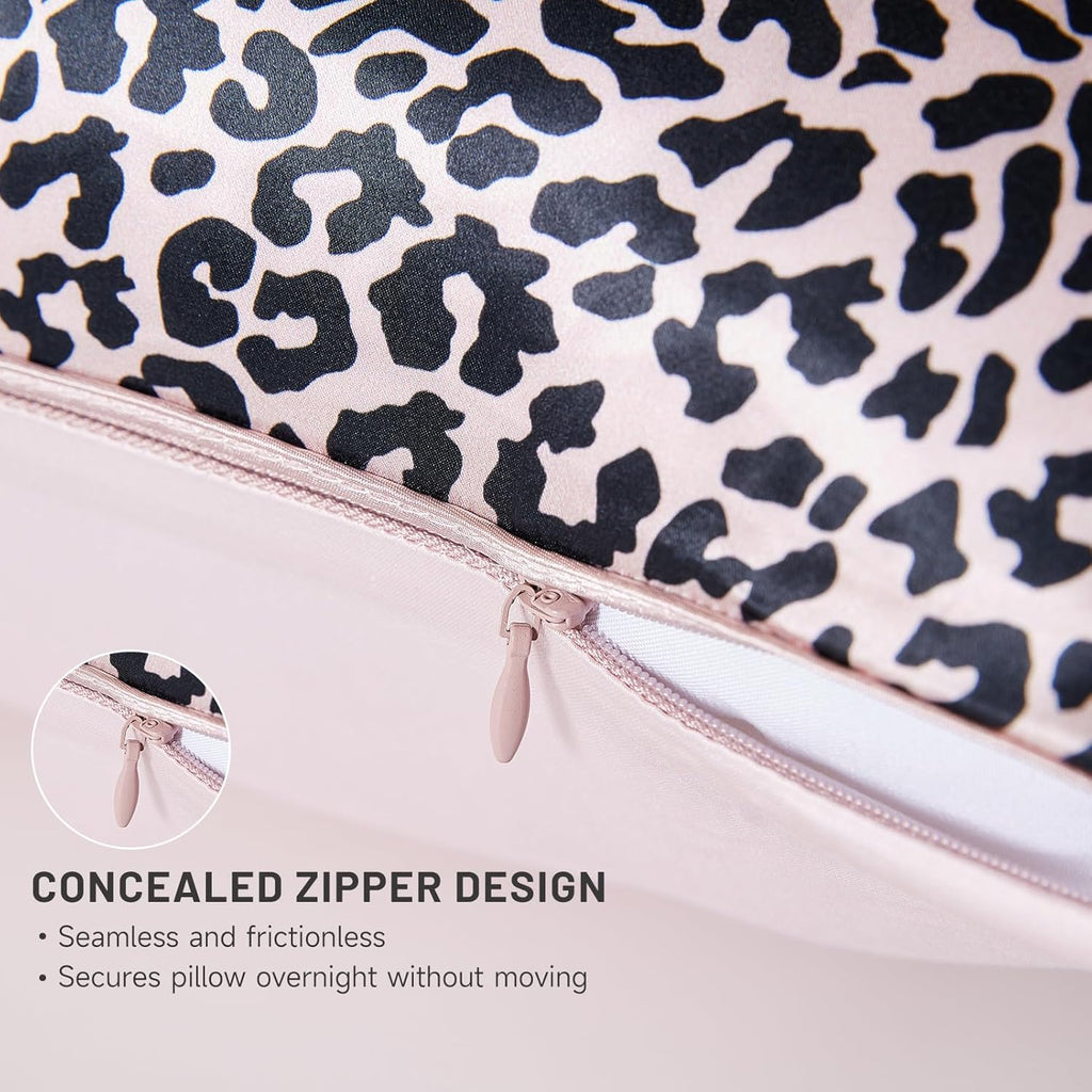 Leopard Soft Silk Pillowcase & Eye Mask Set