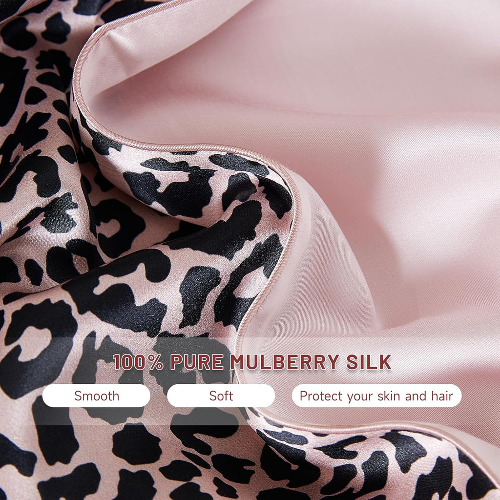 Leopard Soft Silk Pillowcase & Eye Mask Set