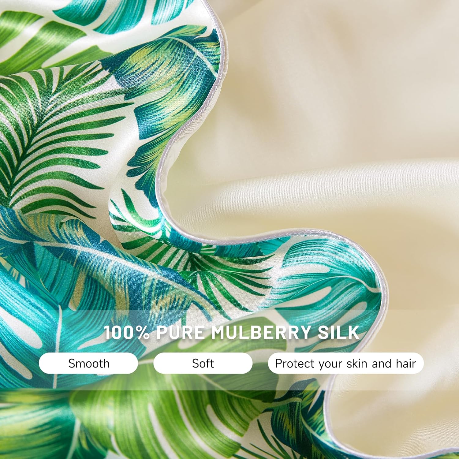 Monstera Soft Silk Pillowcase & Eye Mask Set