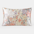 Floral Silk Pillowcase with Blossom Pattern & Hidden Zipper