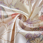 Floral Silk Pillowcase with Blossom Pattern & Hidden Zipper