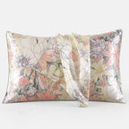 Floral Silk Pillowcase with Blossom Pattern & Hidden Zipper
