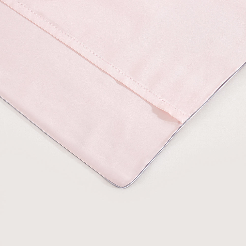 Floral Silk Pillowcase with Blossom Pattern & Hidden Zipper