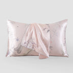 Floral Silk Pillowcase with Blossom Pattern & Hidden Zipper