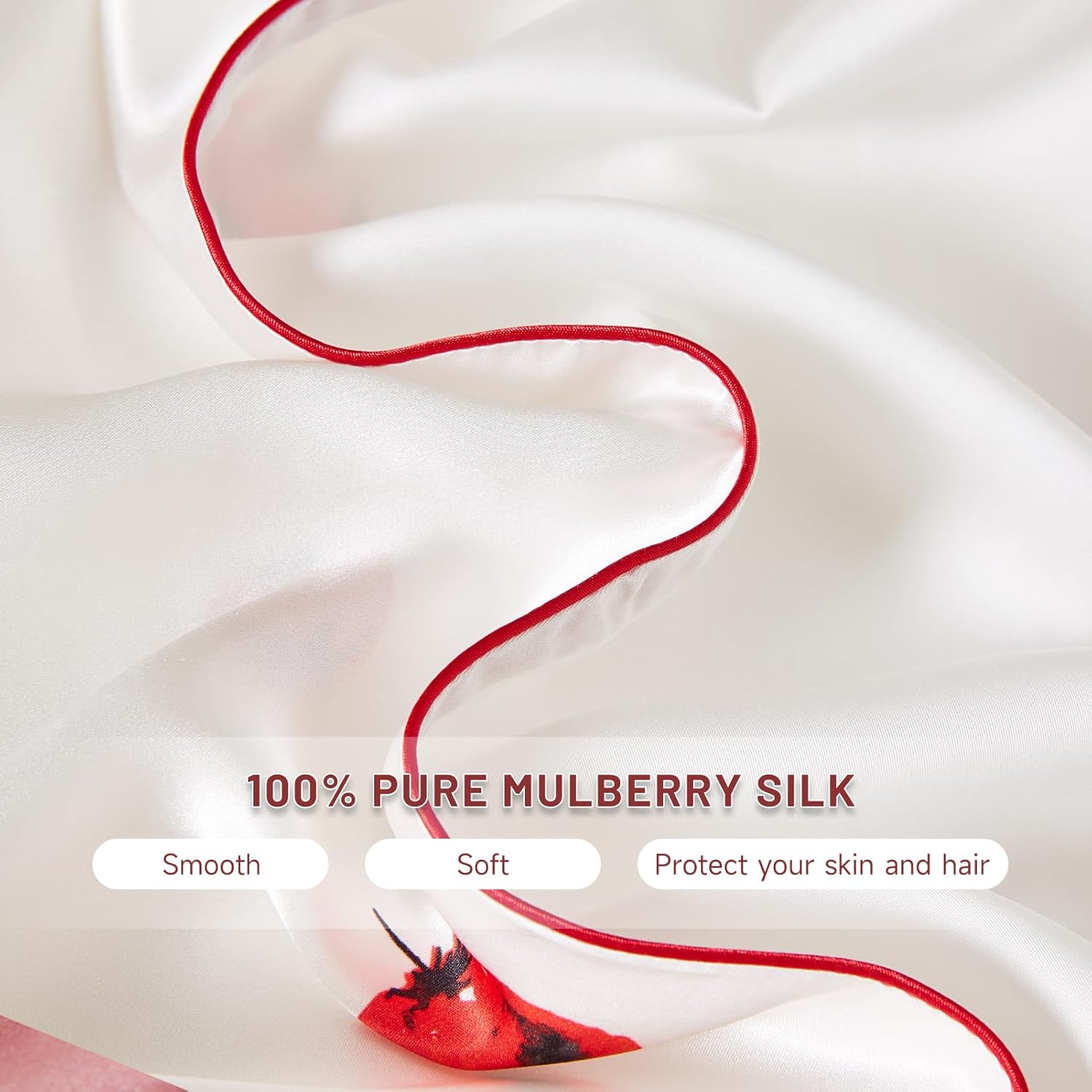 Strawberry Soft Silk Pillowcase & Eye Mask Set
