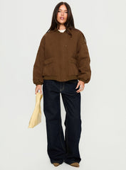 Stick Season Quilted Jacket Brown
