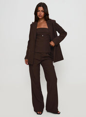 Crowd Pleaser Oversized Blazer Chocolate
