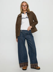 Nelsie Collared Oversized Jacket Green