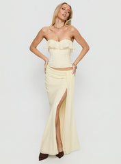 Holliann Strapless Frill Corset Top Butter