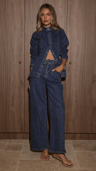 Nyra Wide Leg Jeans - Dark Denim