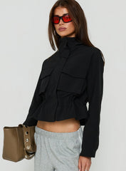 Annisa Funnel Neck Jacket Black