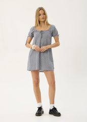 AFENDS Womens Lenni - Mini Dress - Indy Navy Check