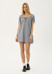AFENDS Womens Lenni - Mini Dress - Indy Navy Check