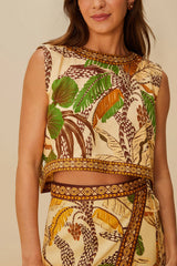 Sand Foliage Sketch Blouse