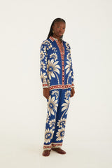 Blue Luna Collared  Pajama Shirt