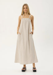 AFENDS Womens Vania - Seersucker Maxi Dress - Reverb Moonbeam Check