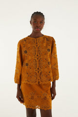 Camel Richelieu Mini Skirt