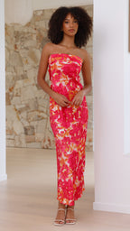 Miya Maxi Dress - Pink/Red Floral