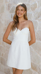 Lana Strapless Mini Dress - White