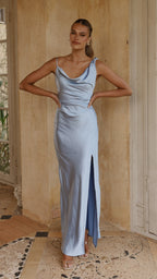 Iris Asymmetrical Maxi Dress - Blue