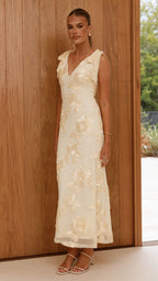 Usha Tie Strap Maxi Dress - Yellow