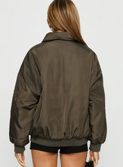 Say Less Bomber Jacket Khaki