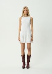 AFENDS Womens Focus June - Seersucker Mini Dress - White