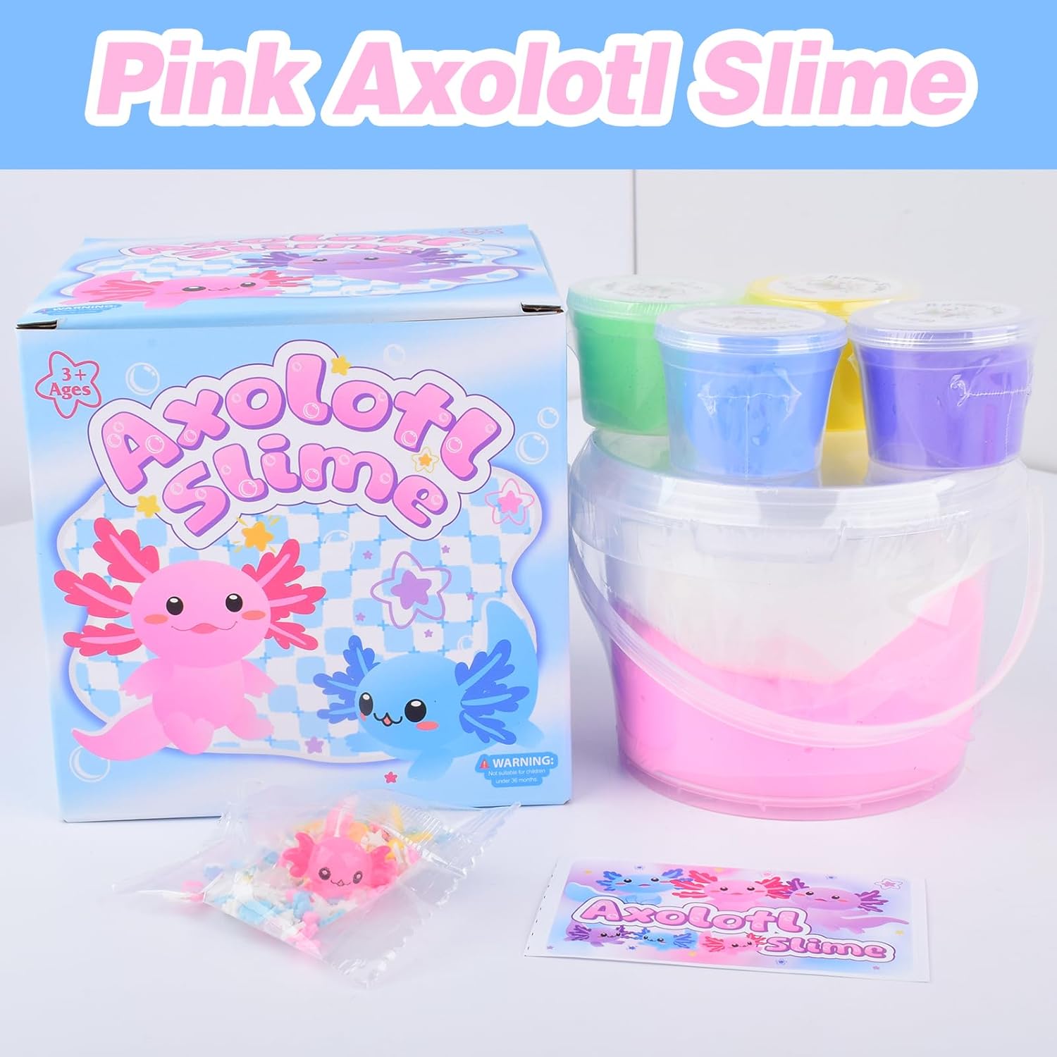 Pink Axolotl Butter Slime Kit with Add Ins